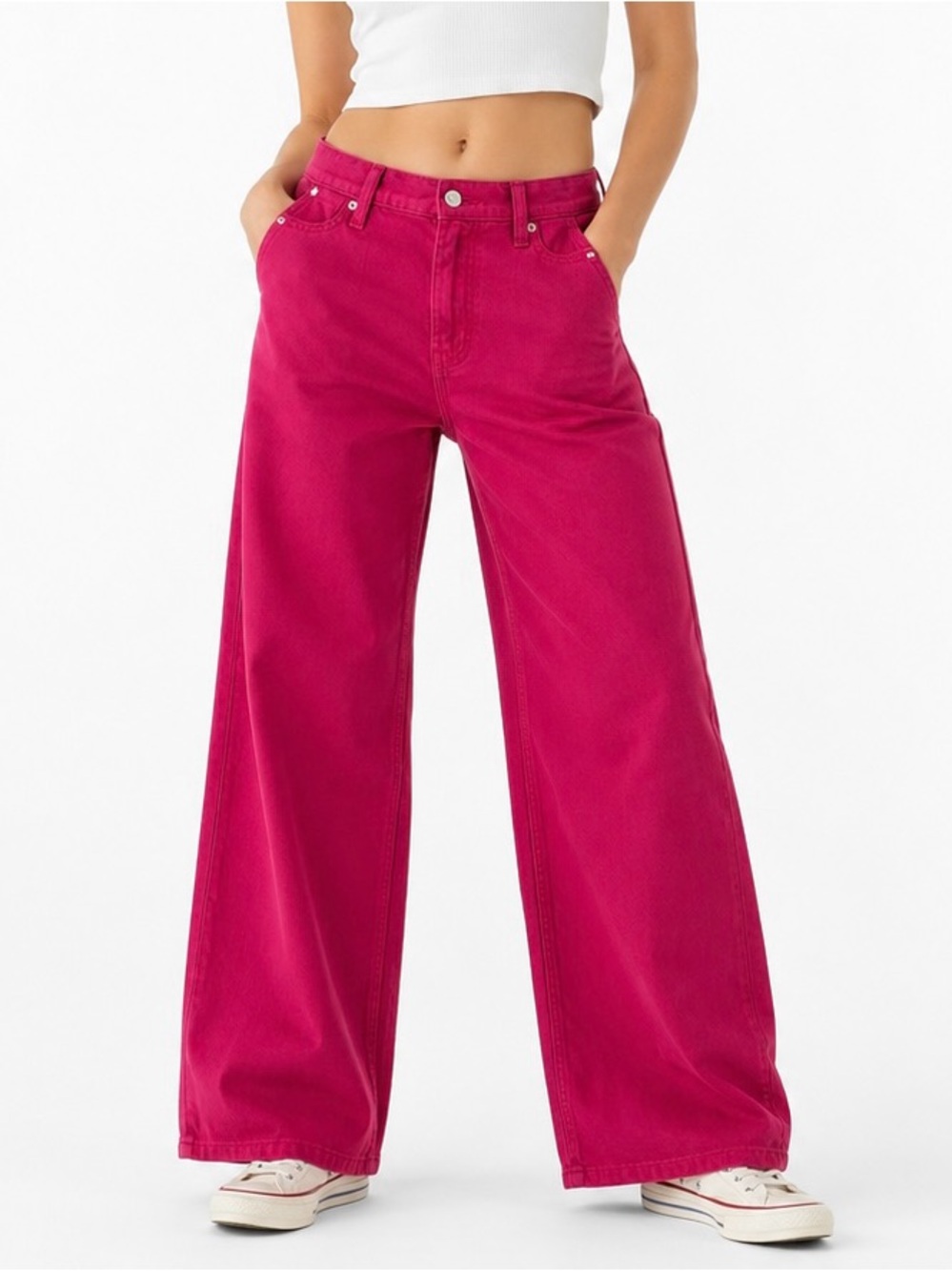 GAP Mid Rise UltraSoft Baggy Jeans Dark Red Women’s Size 27 4S Wide Leg Slouchy